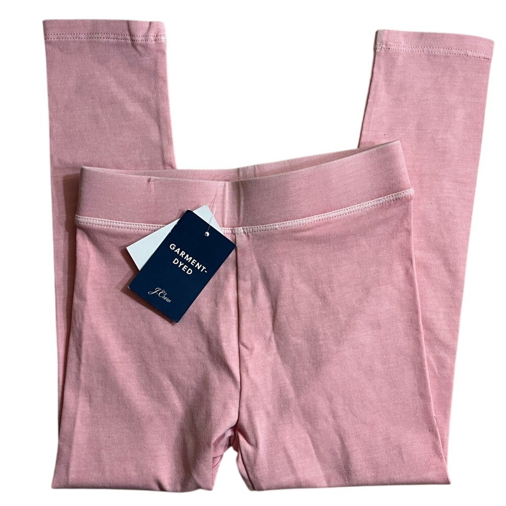 J Crew Crewcuts Leggings Girls 4 Light Pink Elastic Waistband Cotton Blend NWT